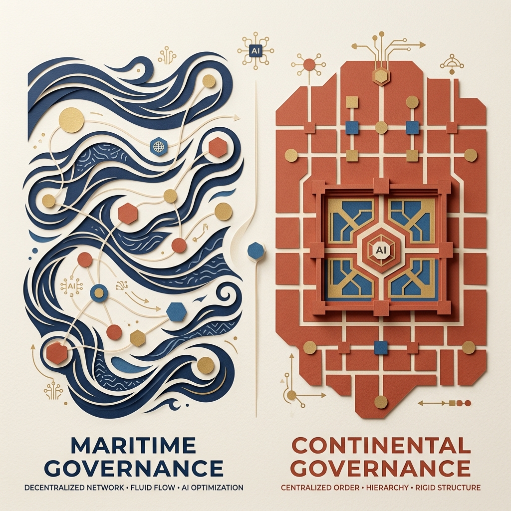 Maritime vs Continental Governance illustration