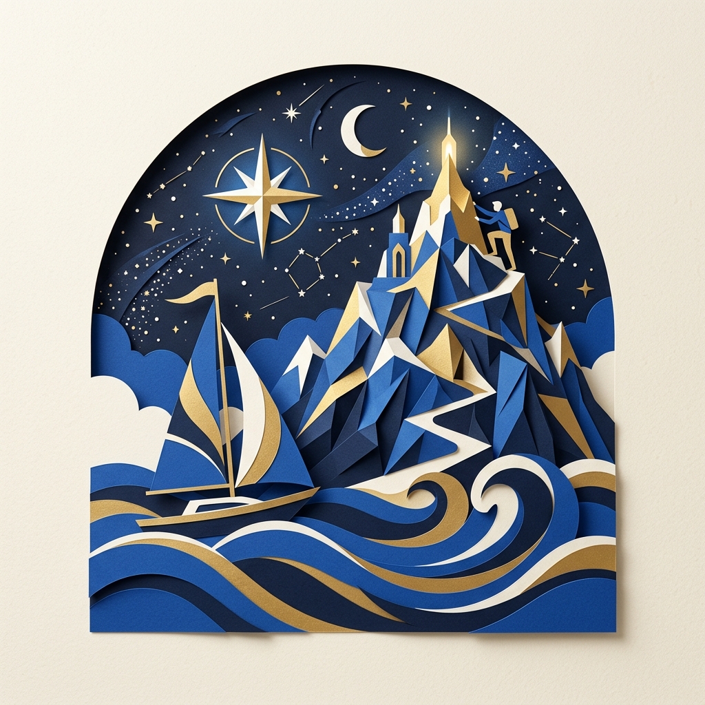 Sailing into the unknown illustration